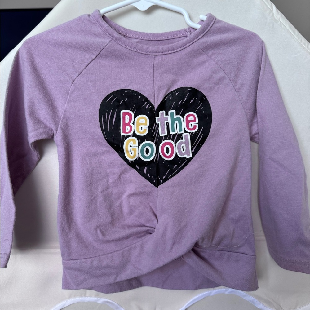 Garanimals Purple Long Sleeve Tee with Heart Graphic